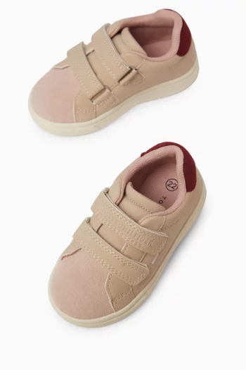 Velcro Sneakers in Faux Leather & Suede
