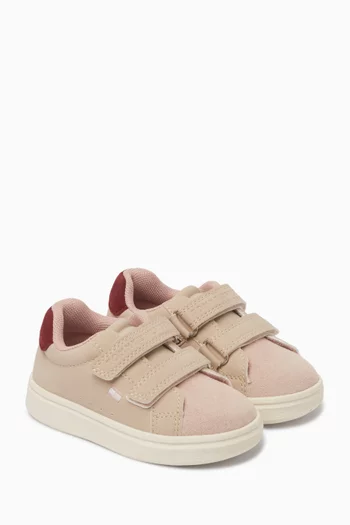 Velcro Sneakers in Faux Leather & Suede