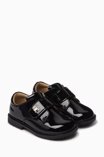 Velcro Loafers in Faux Patent Leather