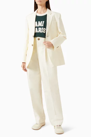 Two-pleat Pants in Cotton-linen