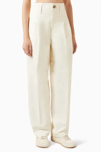 Two-pleat Pants in Cotton-linen