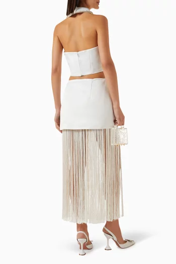 Crystal-embellished Crop Top
