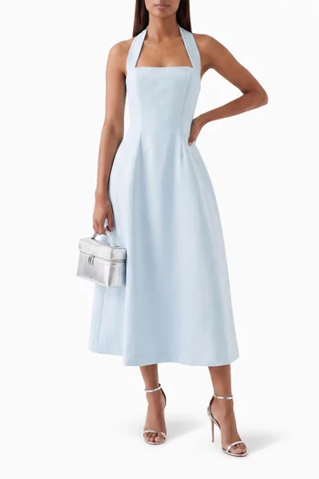 Halterneck Dress in Cotton Blend