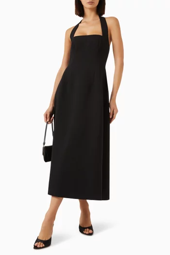 Halterneck Dress in Cotton Blend