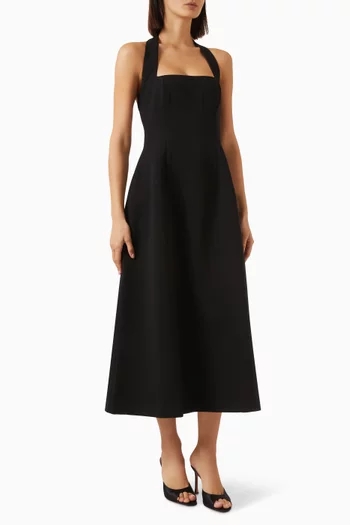 Halterneck Dress in Cotton Blend