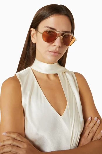 Flynn Aviator Sunglasses in Metal