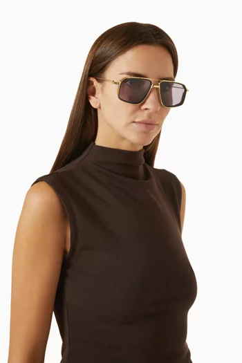 Jagger Aviators Sunglasses in Metal