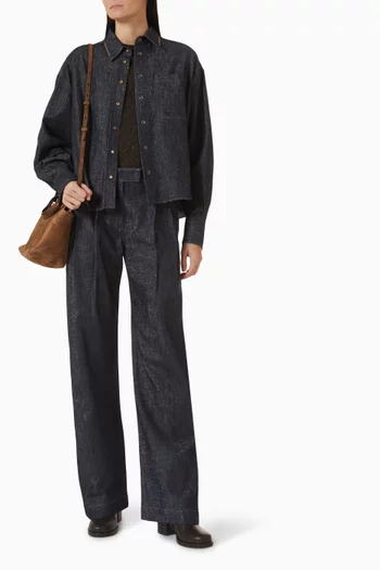 Loose Curved Jeans in Sparkling No-fade Denim