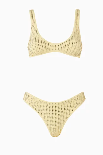 Malibu Rhinestone High-cut Bikini Set