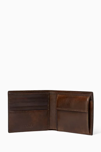 Logo Wallet in Antiqued Leather
