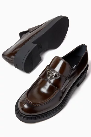 Chocolate Loafers in Brushed Leather