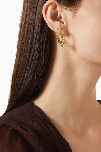 Proposal Ring Hoop Earrings in Plated Brass