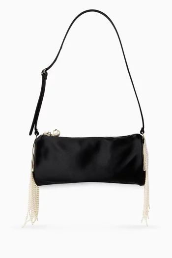 Mini Tube Shoulder Bag in Satin