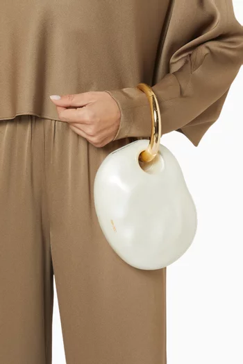 Oyster Minaudière with Bracelet Handle in Natural Plexiglass