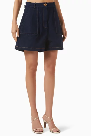 High-rise Shorts in Denim