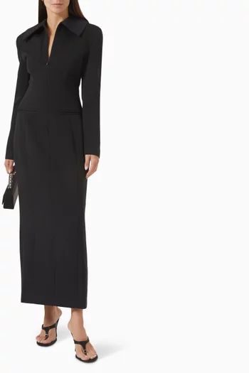 Zip Detail Midi Dress