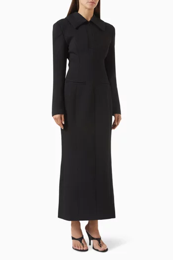 Zip Detail Midi Dress