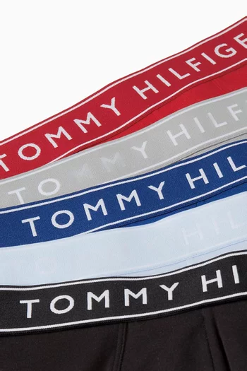 Logo Trunks in Stretch Cotton, Set of 5