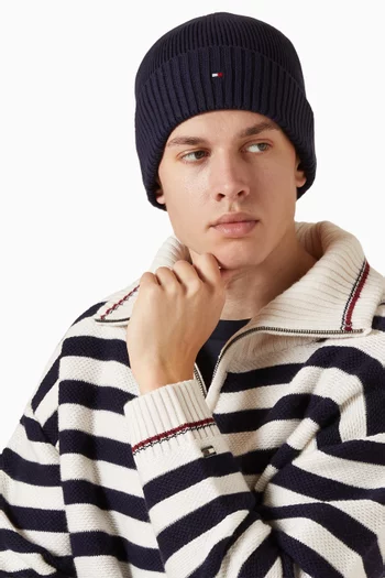 Flag Beanie in Cotton-knit