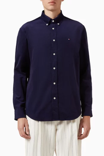 Flag Embroidery Shirt in Corduroy