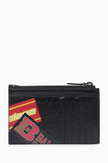 Cash Large Long Coin & Card Holder in Arena Lambskin