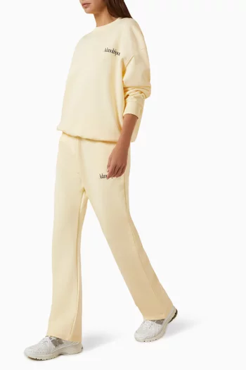 Rib Waist Straight Leg Sweatpants in Organic Cotton