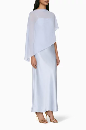 Lilibeth Cape Maxi Dress Silk
