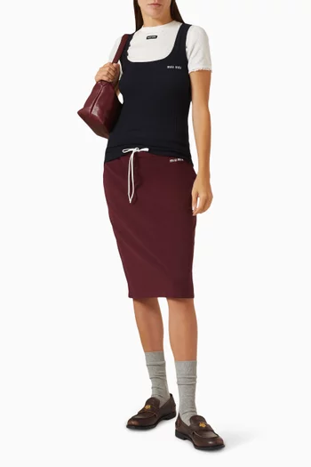 Pencil Skirt in Cotton Piqué