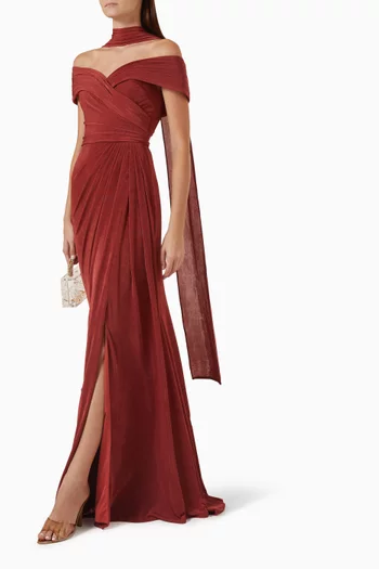 Off-shoulder Drape Dress
