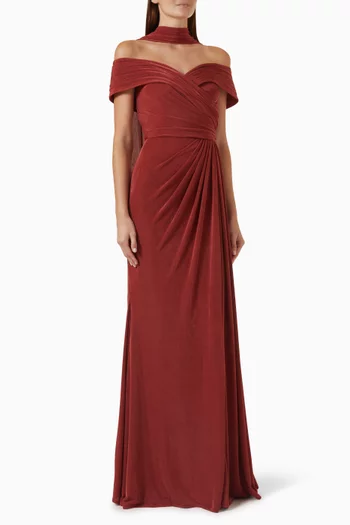 Off-shoulder Drape Dress