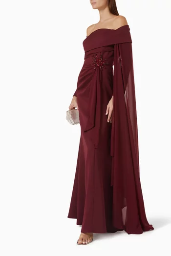 Embellished Off-shoulder Dress