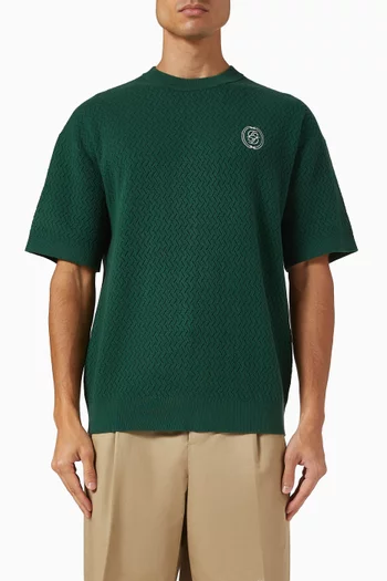 D Mirror Openwork Knit T-shirt in Cotton