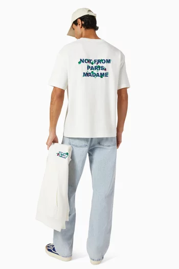 Vine Embroidered Slogan T-shirt in Cotton
