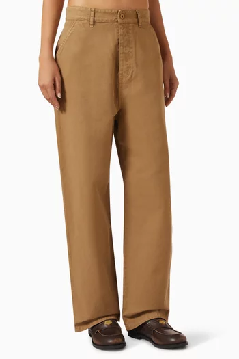 Straight-leg Pants in Gabardine