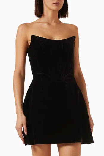 Monroe Corset Mini Dress in Velvet