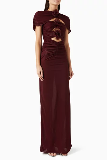 Wild Orchid Ruched Maxi Dress