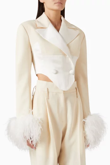 Swan Feather-trimmed Jacket