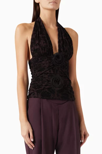 Dottie Halter Top in Floral Lace