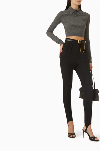 Crop Polo Top in Cashmere