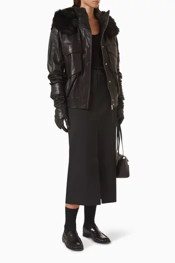 Detachable-hood Jacket in Nappa Leather