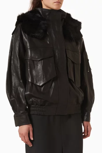 Detachable-hood Jacket in Nappa Leather