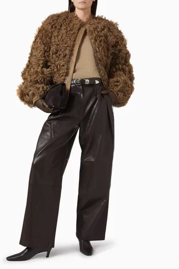 Gina Bomber Jacket in Lamb Fur
