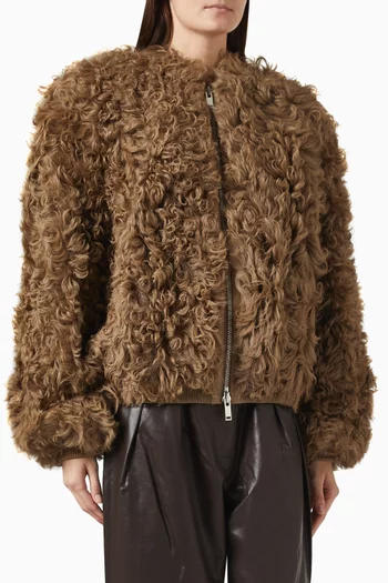 Gina Bomber Jacket in Lamb Fur