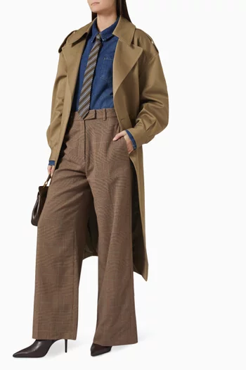 Brickell Checked Wide-leg Pants