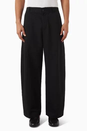 Minard Curved-leg Pants in Cotton Blend