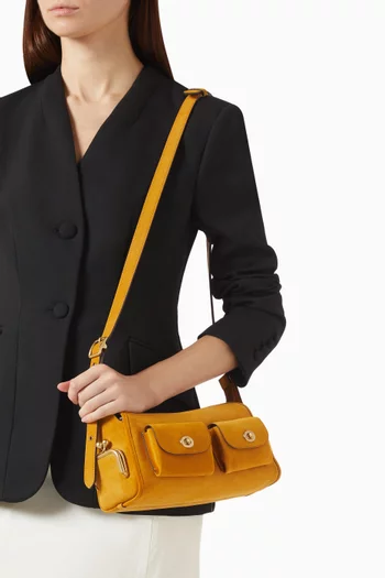 Haversack 27 Bag with Turnlock in Suede & Calfskin