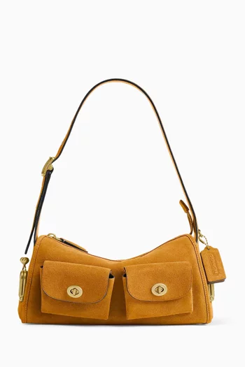 Haversack 27 Bag with Turnlock in Suede & Calfskin