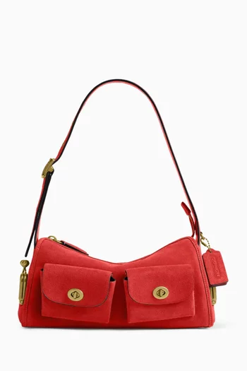 Haversack 27 Bag with Turnlock in Suede & Calfskin