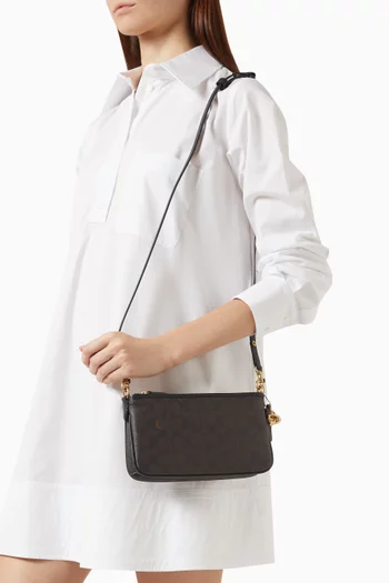 Audrey Crossbody Bag in  Signature Nylon Jacquard