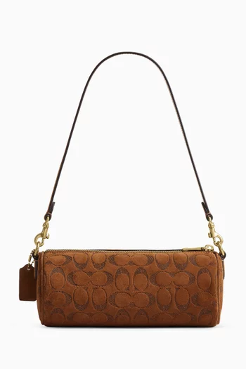 Sue Barrel Bag in Signature Suede